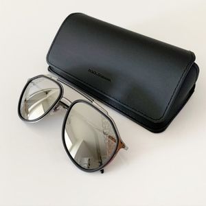 DOLCE&GABBANA Monogram Mirror Aviator Sunglasses